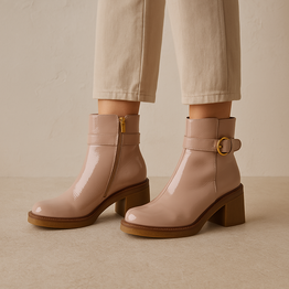 BRESLEY DARNIE NUDE PATENT - Women Boots - Collective Shoes 