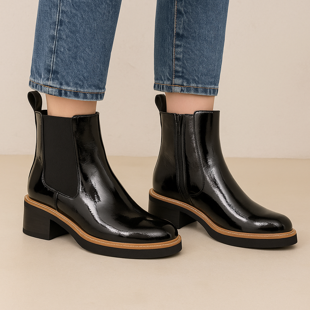 BRESLEY PATROL BLACK PATENT - Women Boots - Collective Shoes 
