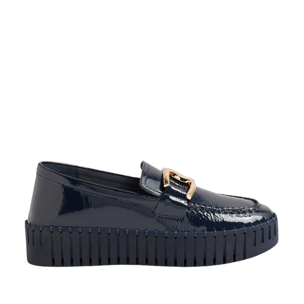 DJANGO & JULIETTE BRONTIS NAVY PATENT - Women Loafers - Collective Shoes 