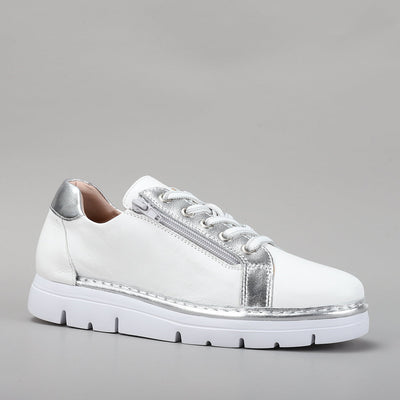 LESANSA BEAGLE WHITE SILVER - Women sneakers - Collective Shoes 