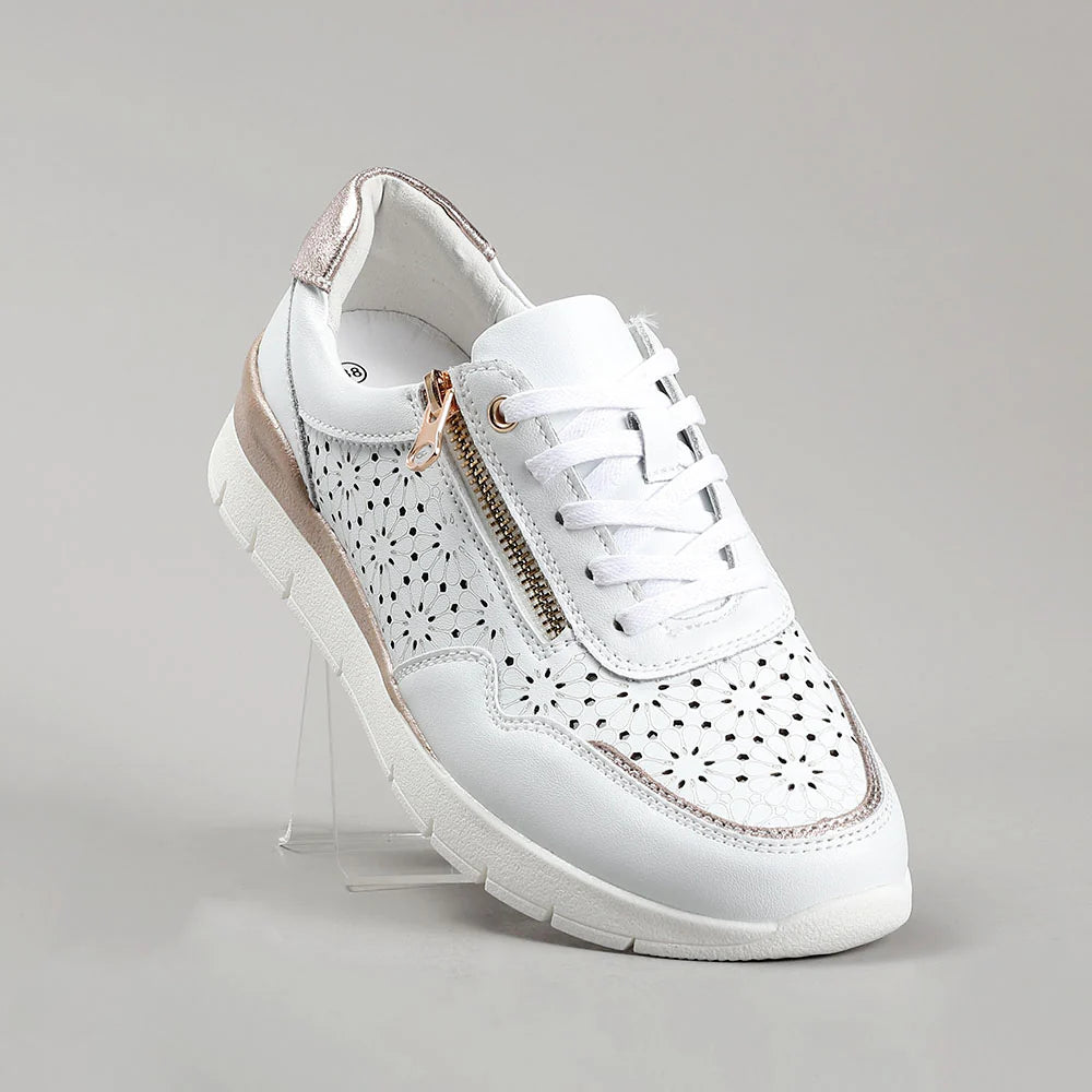 CC RESORTS CAITLYN WHITE CHAMPAGNE - Women Sneakers - Collective Shoes 