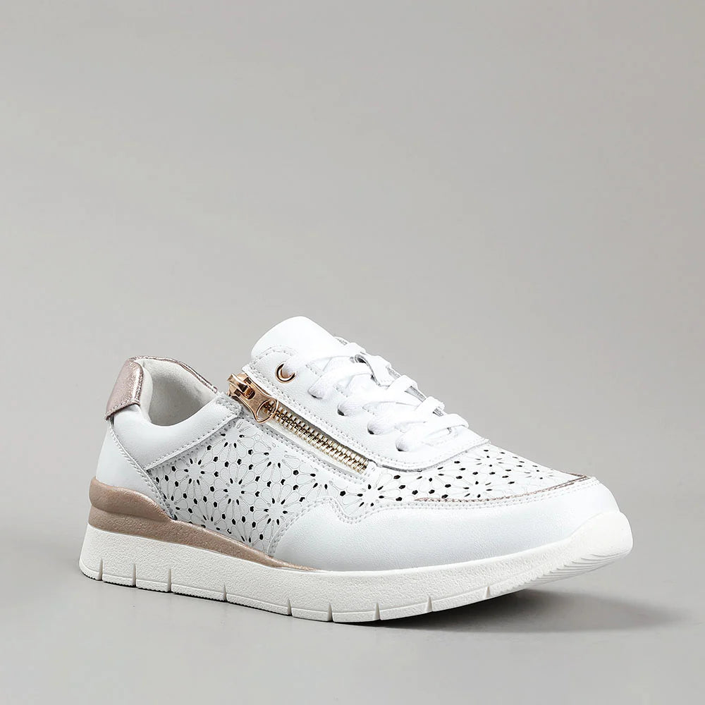 CC RESORTS CAITLYN WHITE CHAMPAGNE - Women Sneakers - Collective Shoes 