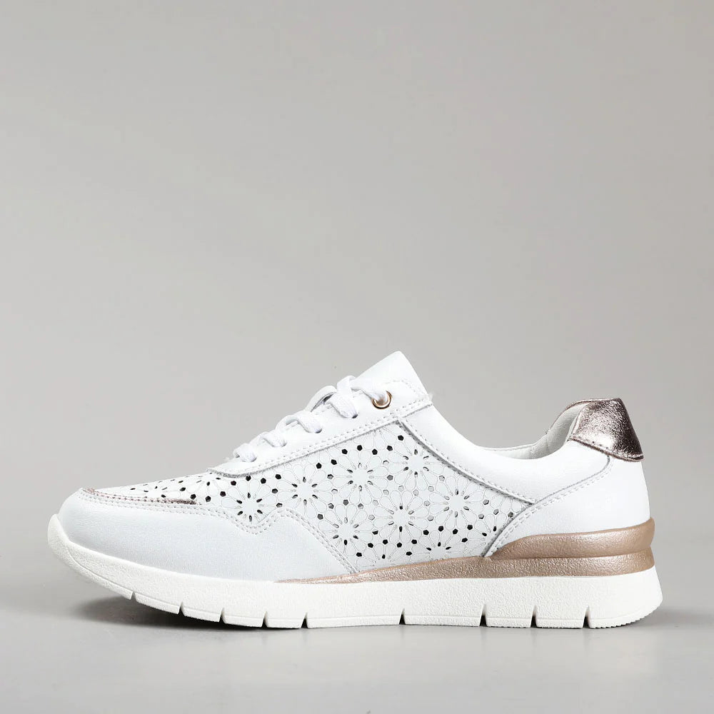 CC RESORTS CAITLYN WHITE CHAMPAGNE - Women Sneakers - Collective Shoes 