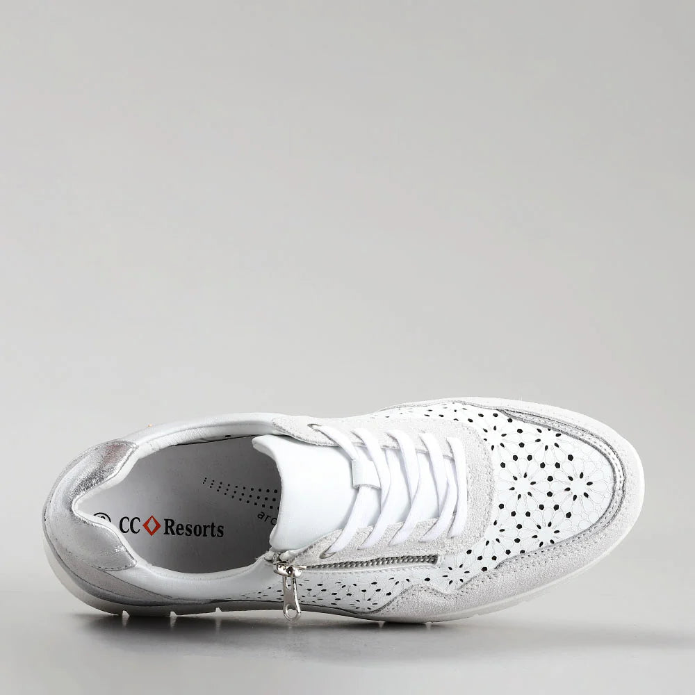 CC RESORTS CAITLYN WHITE LT GREY - Women Sneakers - Collective Shoes 
