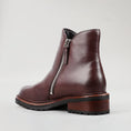 Load image into Gallery viewer, Le Sansa Cayla Choco boots with a sleek design, featuring rich chocolate brown leather and stylish ankle height.

