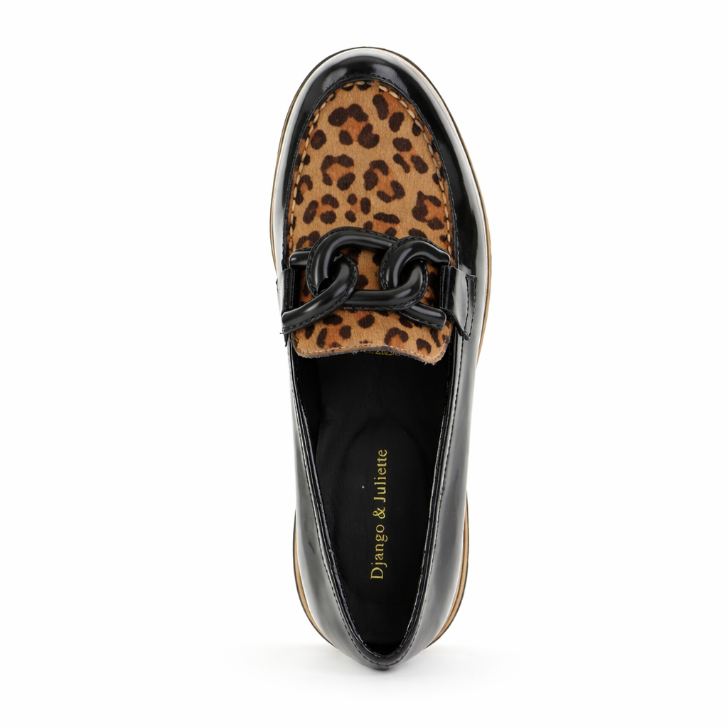 DJANGO & JULIETTE EAILA BLACK TAN - Women Loafers - Collective Shoes 