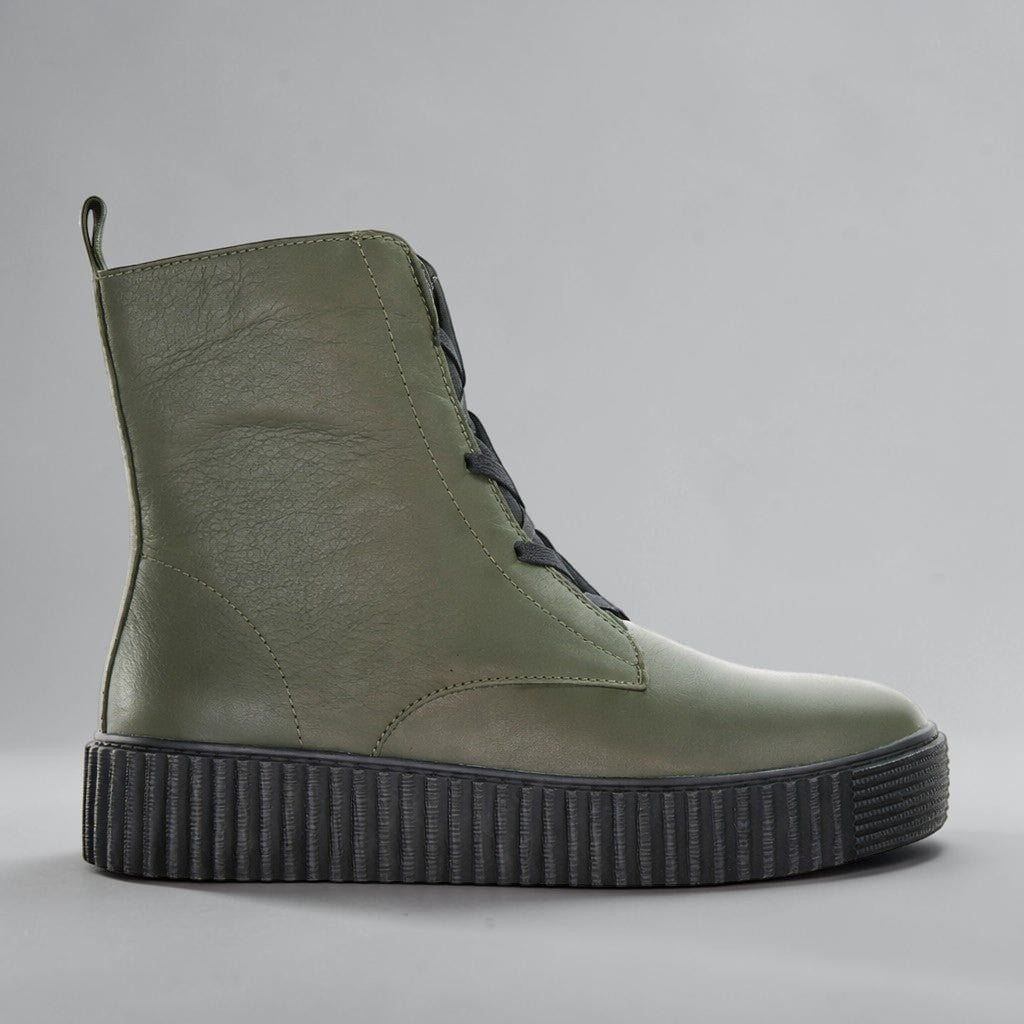 ALFIE & EVIE DATE KHAKI - Women Boots - Collective Shoes 