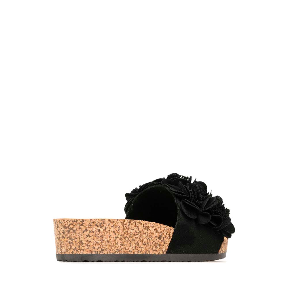 LOS CABOS CORSAGE BLACK - Women Slides - Collective Shoes 