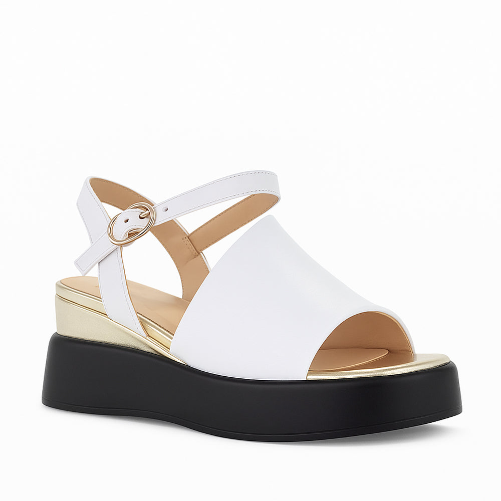 MILA RAINE DANCER WHITE GOLD - Women Sandals - Collective Shoes 