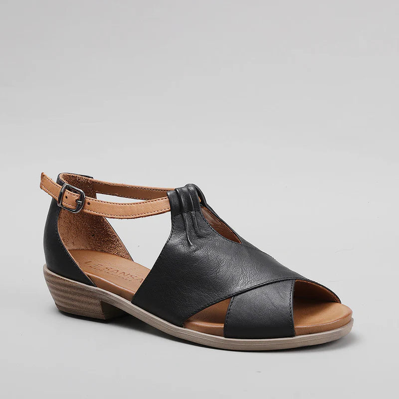 LE SANSA DIGBY BLACK TAN - Women Sandals - Collective Shoes 