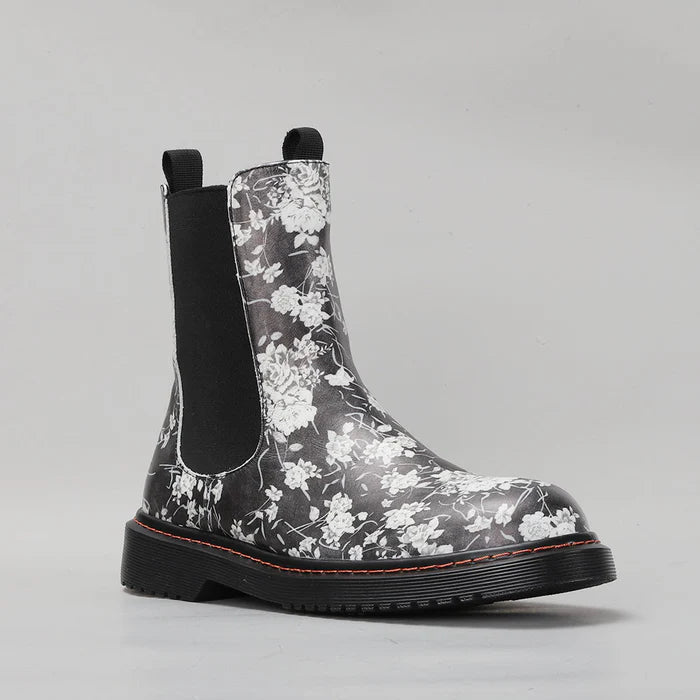 LE SANSA DINGO BLACK FLORAL - Women Boots - Collective Shoes 