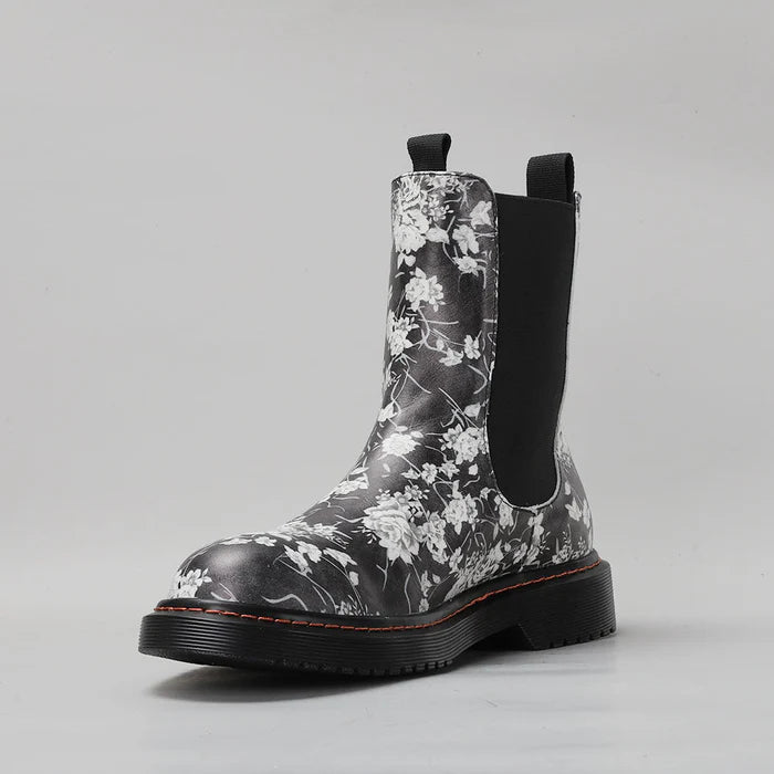 LE SANSA DINGO BLACK FLORAL - Women Boots - Collective Shoes 