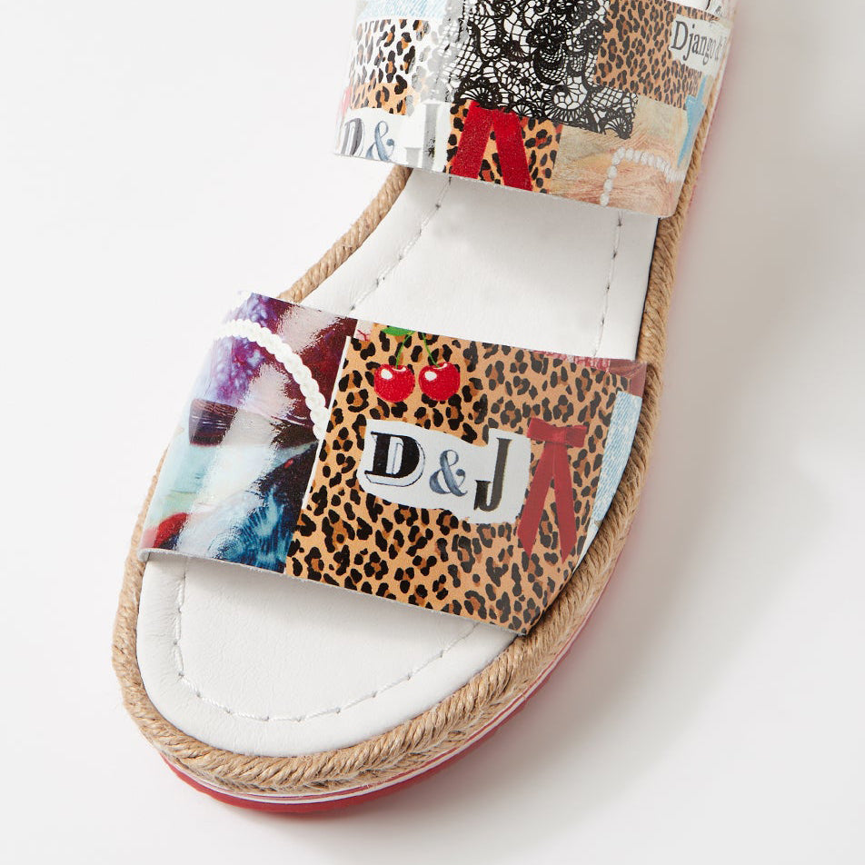 DJANGO & JULIETTE ATHA COLLAGE PRINT - Women Sandals - Collective Shoes 