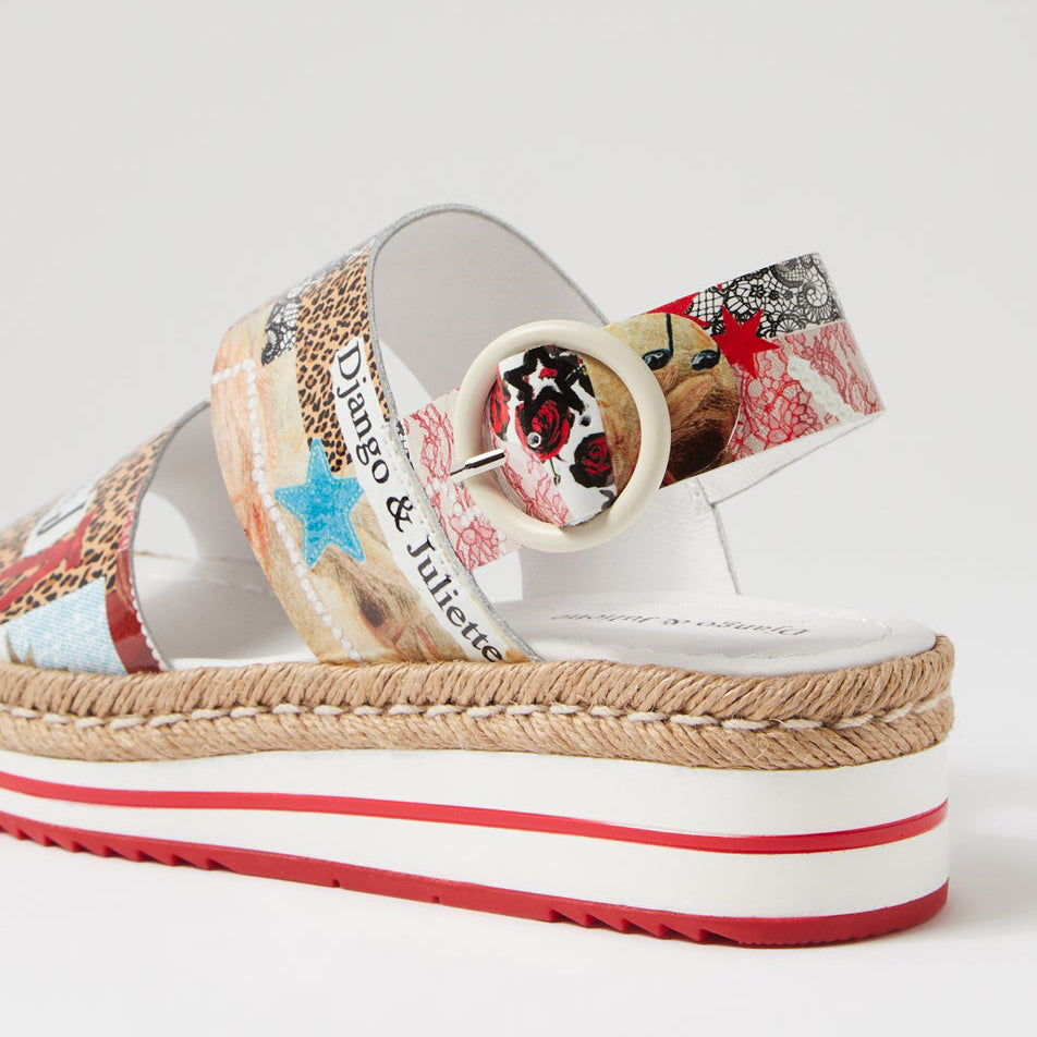 DJANGO & JULIETTE ATHA COLLAGE PRINT - Women Sandals - Collective Shoes 