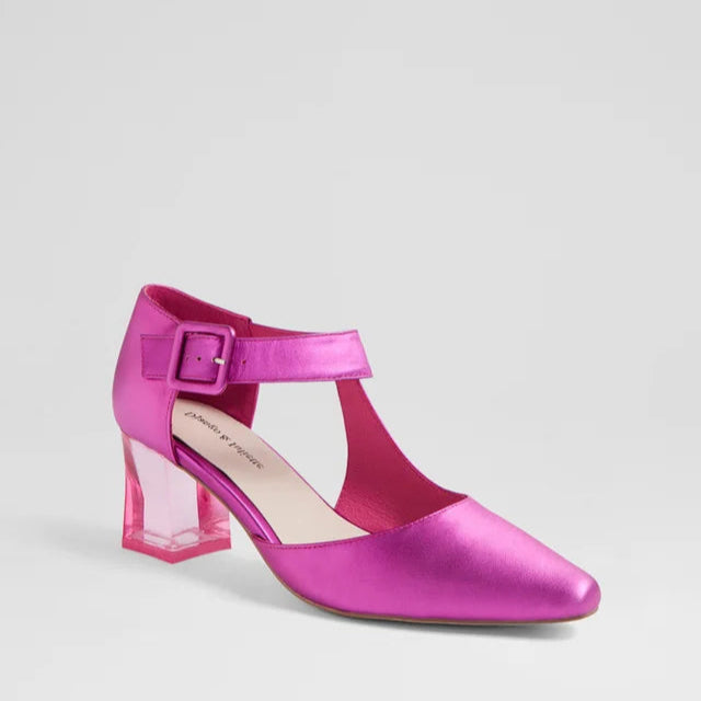 DJANGO & JULIETTE HAPPIE FUCHSIA SATIN - Women Sandals - Collective Shoes 
