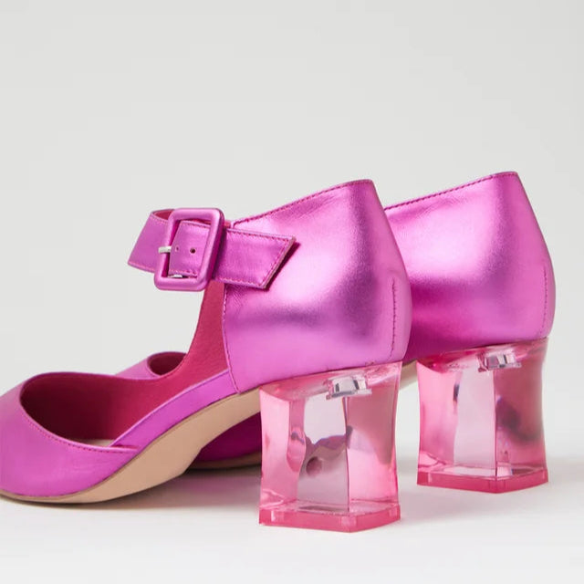 DJANGO & JULIETTE HAPPIE FUCHSIA SATIN - Women Sandals - Collective Shoes 