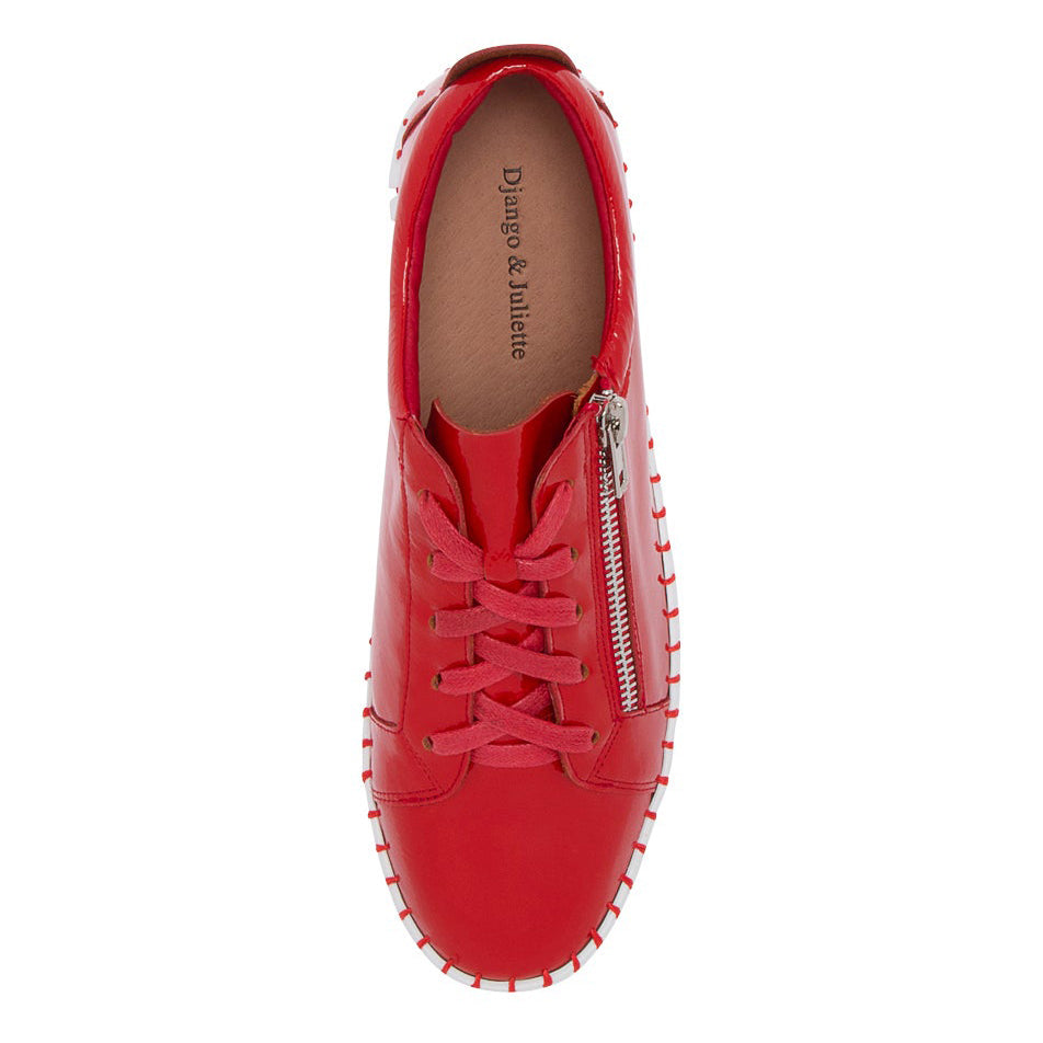 DJANGO & JULIETTE BUMP RED WHITE PATENT - Women sneakers - Collective Shoes 