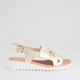 DJANGO & JULIETTE MALIKA PALE GOLD - Women Sandals - Collective Shoes 