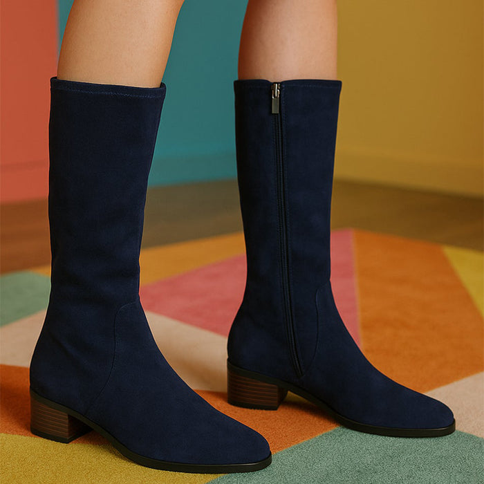 DJANGO & JULIETTE TIMOTHIE NAVY - Women High Boots - Collective Shoes 