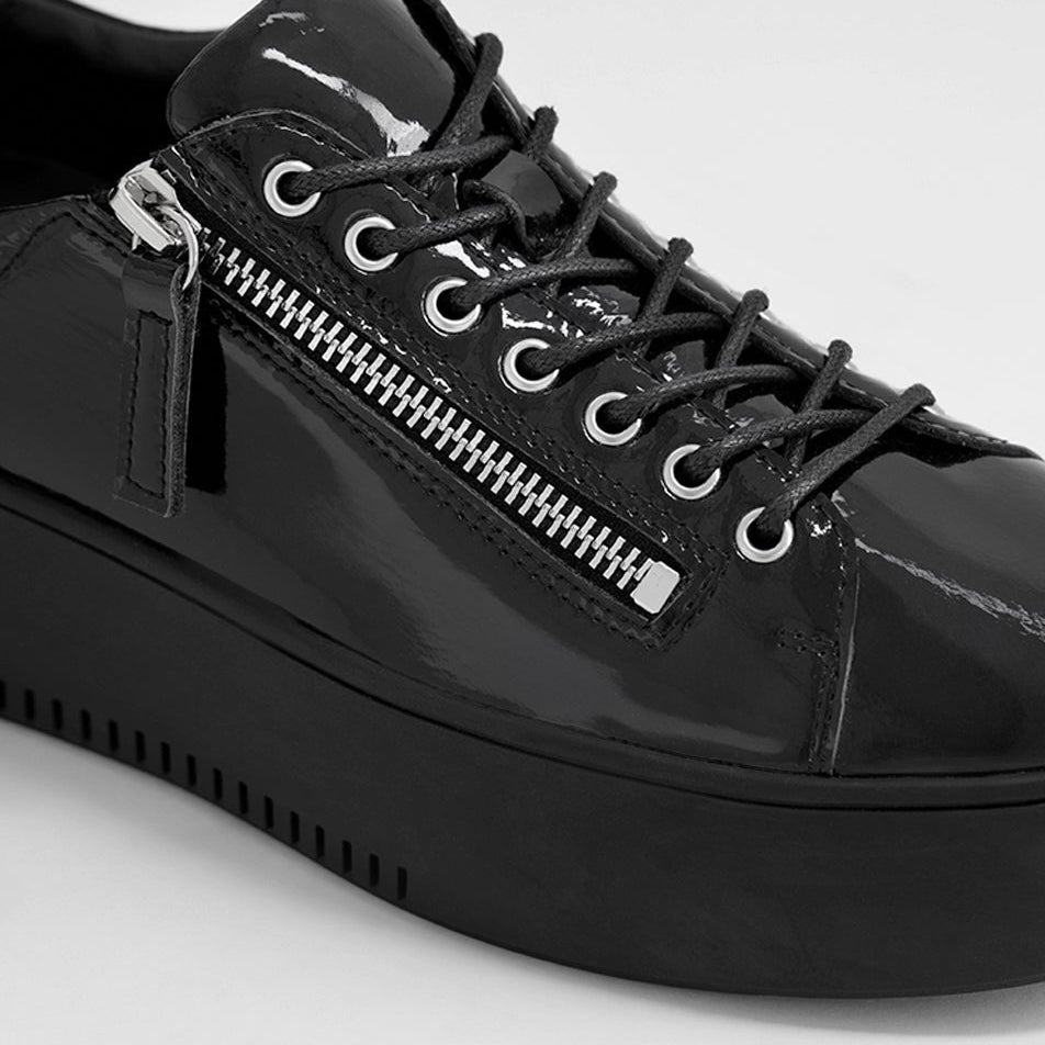 DJANGO & JULIETTE WOLFIE BLACK/BLACK PATENT - Women sneakers - Collective Shoes 