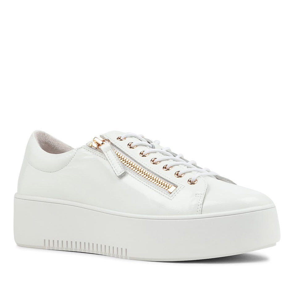 DJANGO & JULIETTE WOLFIE WHITE PATENT - Women sneakers - Collective Shoes 