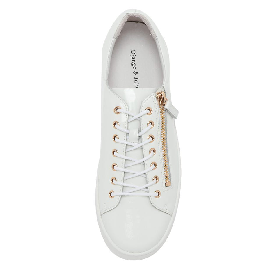 DJANGO & JULIETTE WOLFIE WHITE PATENT - Women sneakers - Collective Shoes 