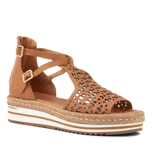 DJANGO & JULIETTE ACCRA DARK TAN - Women Sandals - Collective Shoes 