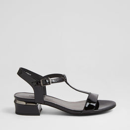 DJANGO & JULIETTE TANER BLACK PATENT - Women Sandals - Collective Shoes 