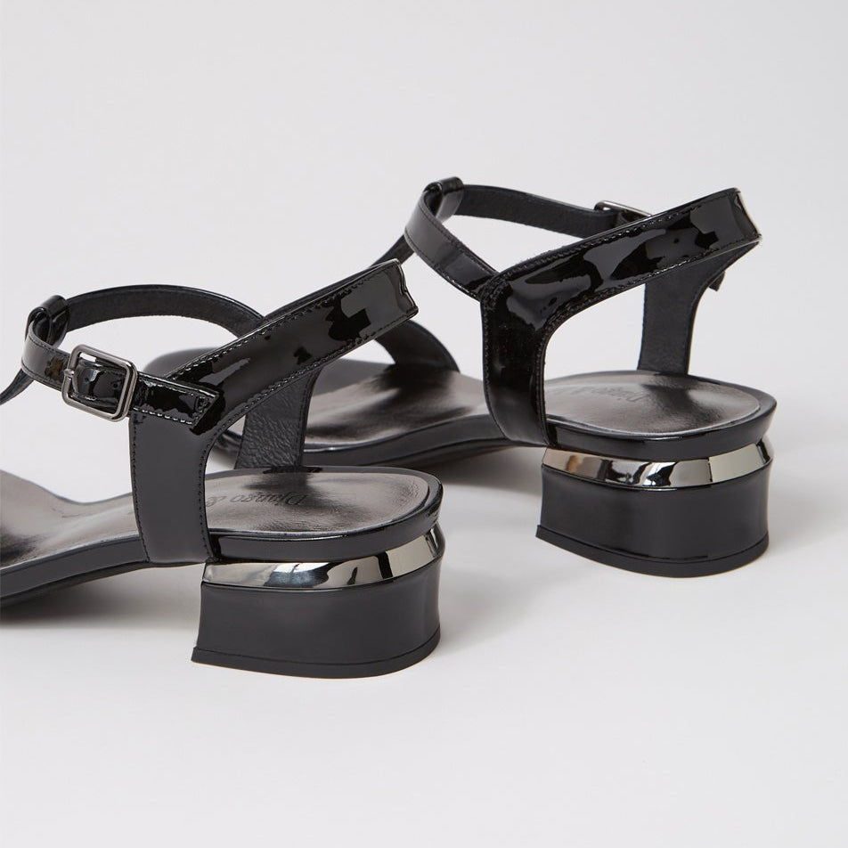 DJANGO & JULIETTE TANER BLACK PATENT - Women Sandals - Collective Shoes 