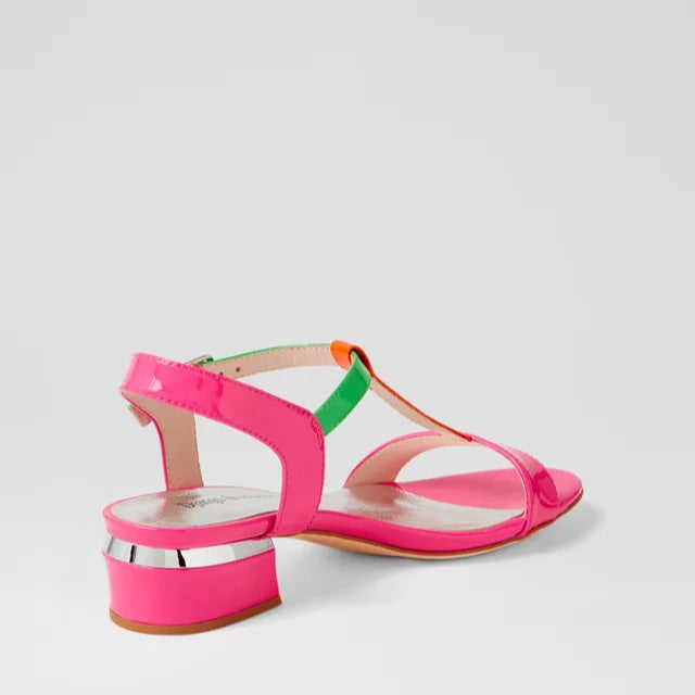 DJANGO & JULIETTE TANER HOT PINK PATENT MULTI - Women Sandals - Collective Shoes 