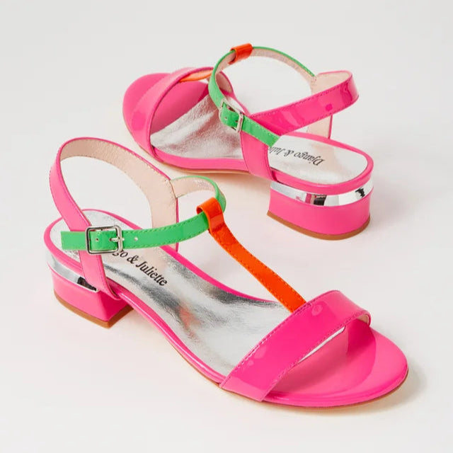 DJANGO & JULIETTE TANER HOT PINK PATENT MULTI - Women Sandals - Collective Shoes 