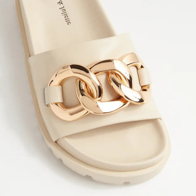 DJANGO & JULIETTE UBECCA MILK LEATHER - Women slippers - Collective Shoes 