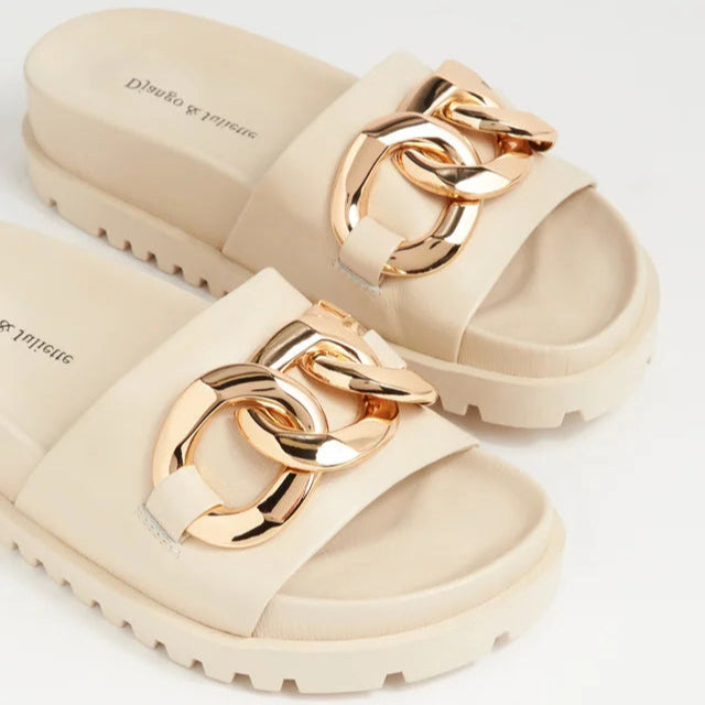 DJANGO & JULIETTE UBECCA MILK LEATHER - Women slippers - Collective Shoes 