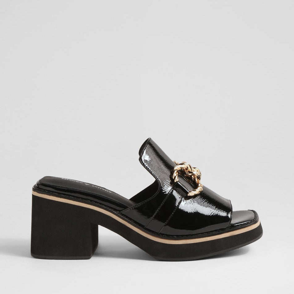 DJANGO & JULIETTE JAMMS BLACK PATENT - Women Heels - Collective Shoes 