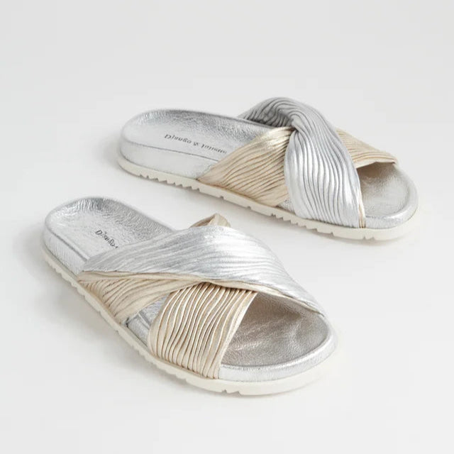 DJANGO & JULIETTE TOYCE SILVER PALE GOLD - Women Flats - Collective Shoes 