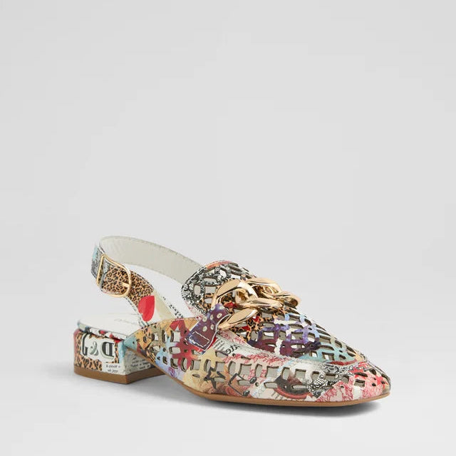 DJANGO & JULIETTE VOOPER COLLAGE PRINT PATENT - Women Sandals - Collective Shoes 