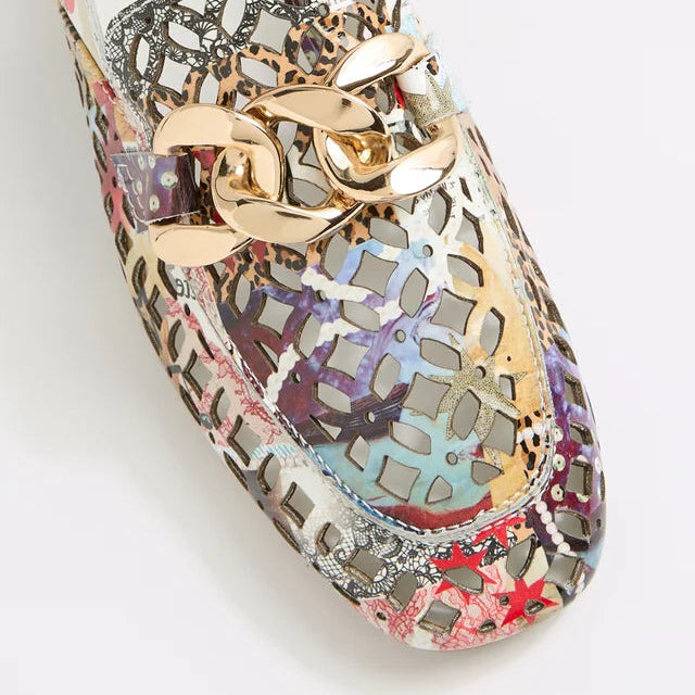 DJANGO & JULIETTE VOOPER COLLAGE PRINT PATENT - Women Sandals - Collective Shoes 