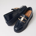 Load image into Gallery viewer, DJANGO & JULIETTE BRONTIS NAVY PATENT - Women Loafers - Collective Shoes 
