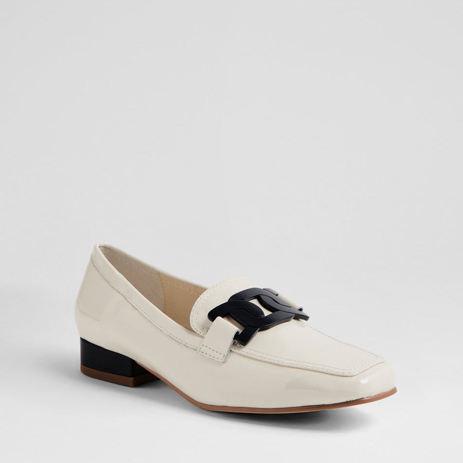 DJANGO & JULIETTE BELFORD IVORY BLACK - Women Loafers - Collective Shoes 