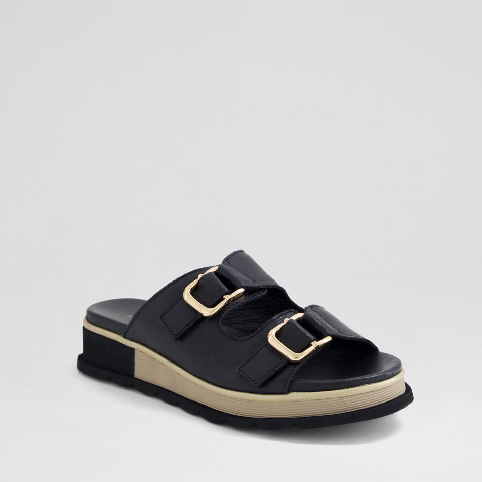 DJANGO & JULIETTE CHABLIS BLACK - Women Slides - Collective Shoes 