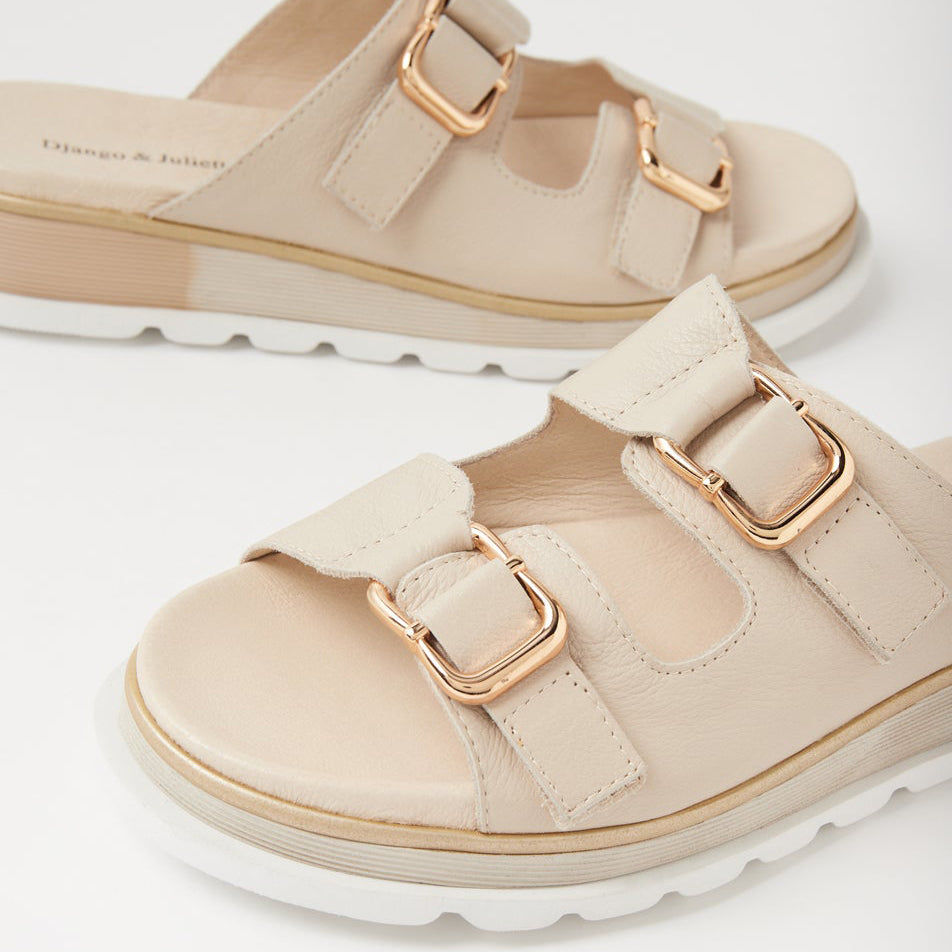 DJANGO & JULIETTE CHABLIS ALMOND - Women Slides - Collective Shoes 