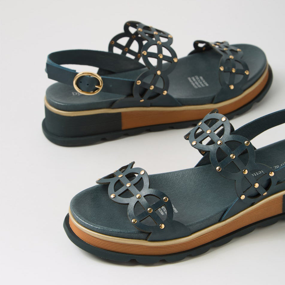 DJANGO & JULIETTE CAROLA NAVY - Women Sandals - Collective Shoes 
