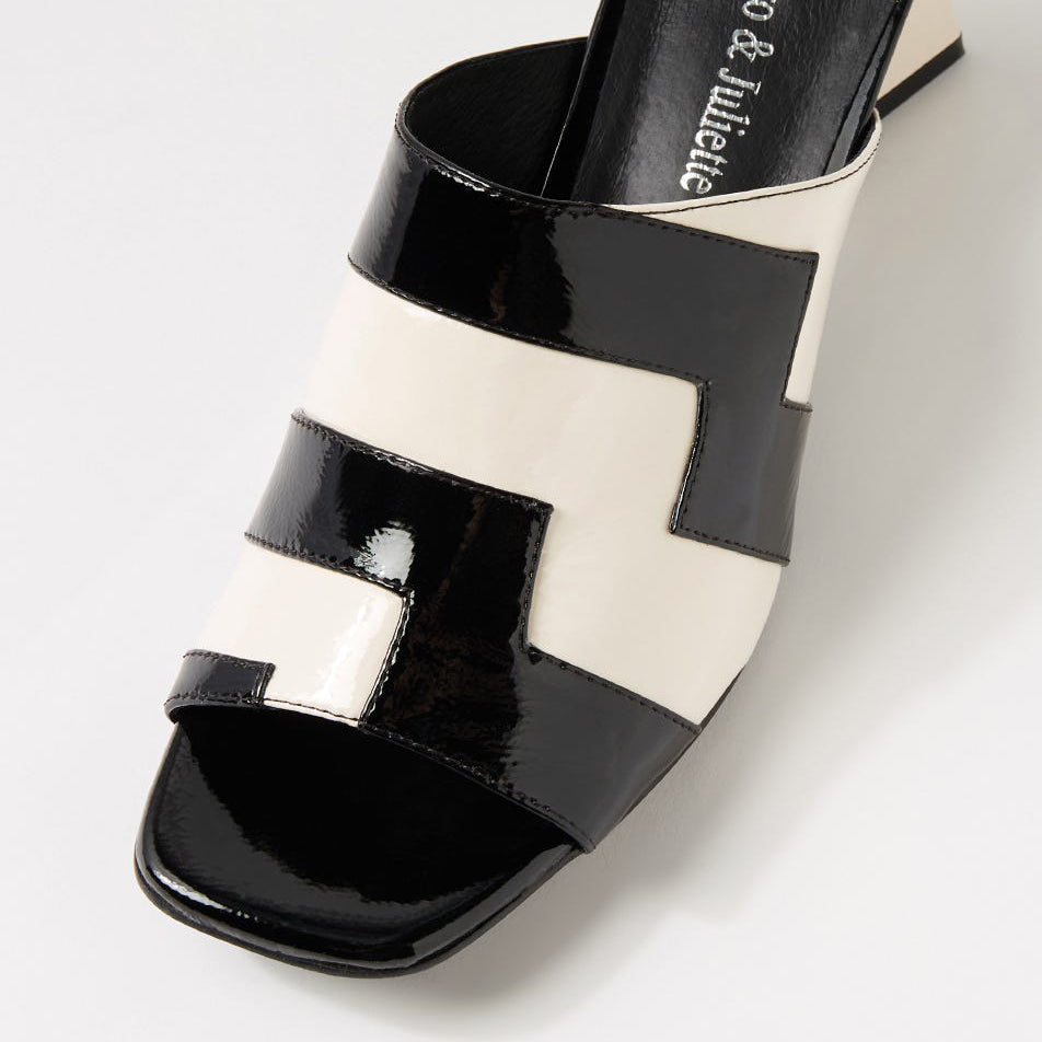 DJANGO & JULIETTE IBBEYS BLACK IVORY PATENT - Women Heels - Collective Shoes 