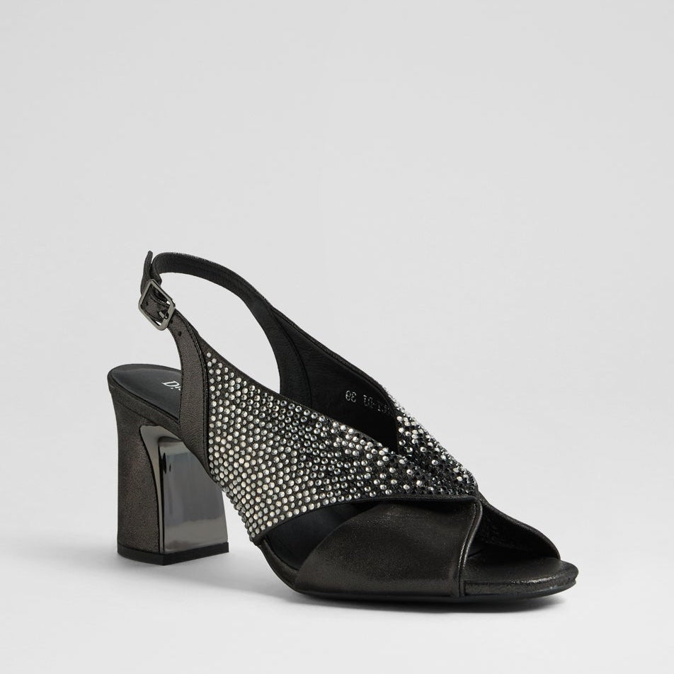 DJANGO & JULIETTE KONDUCT BLACK  SHIMMER - Women Sandals - Collective Shoes 