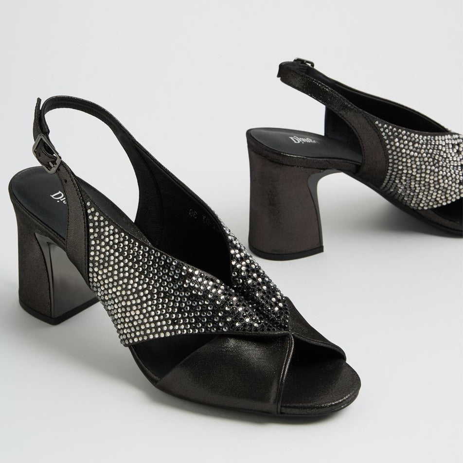 DJANGO & JULIETTE KONDUCT BLACK  SHIMMER - Women Sandals - Collective Shoes 