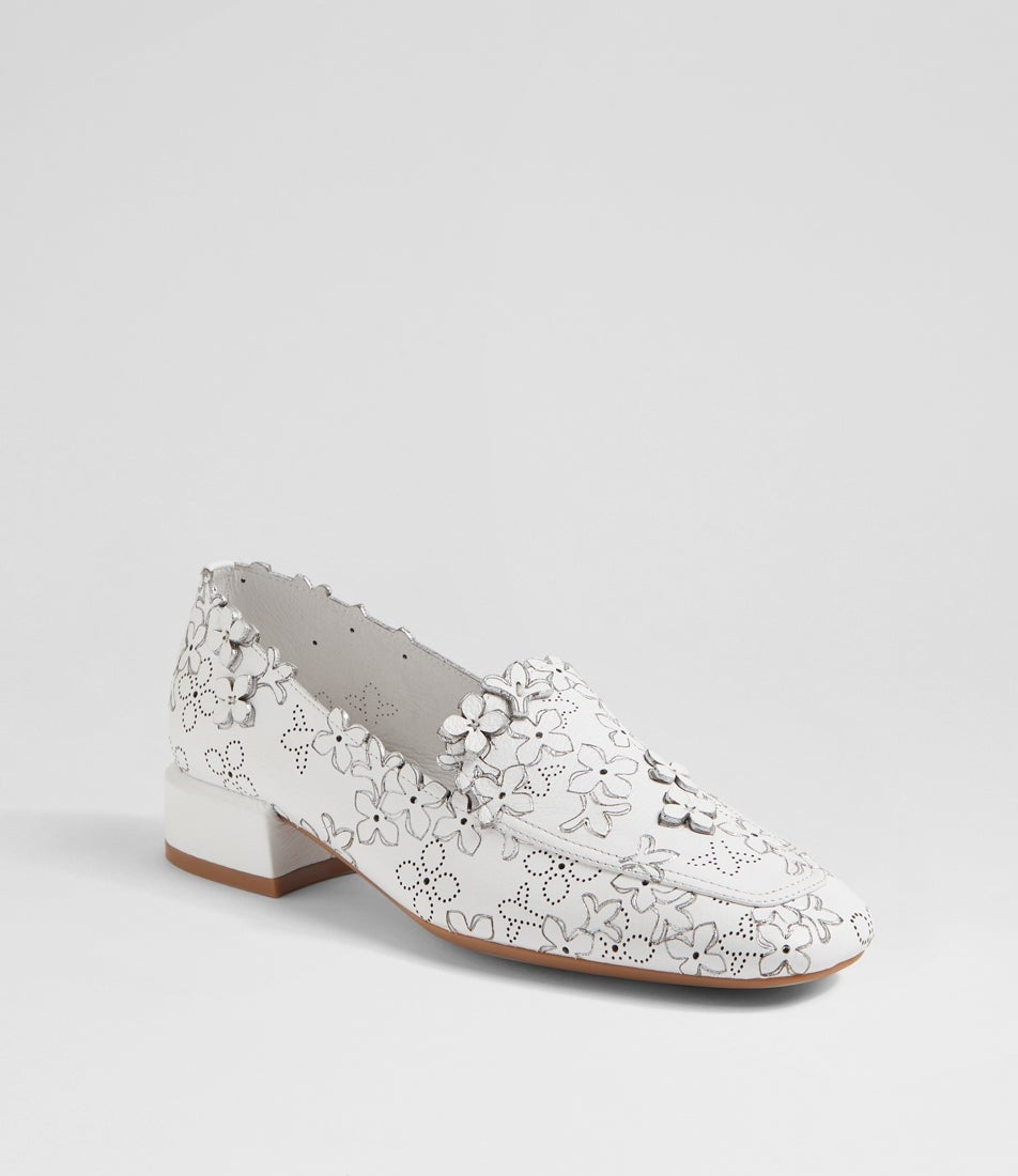 DJANGO & JULIETTE VALVOS WHITE SILVER - Women Loafers - Collective Shoes 