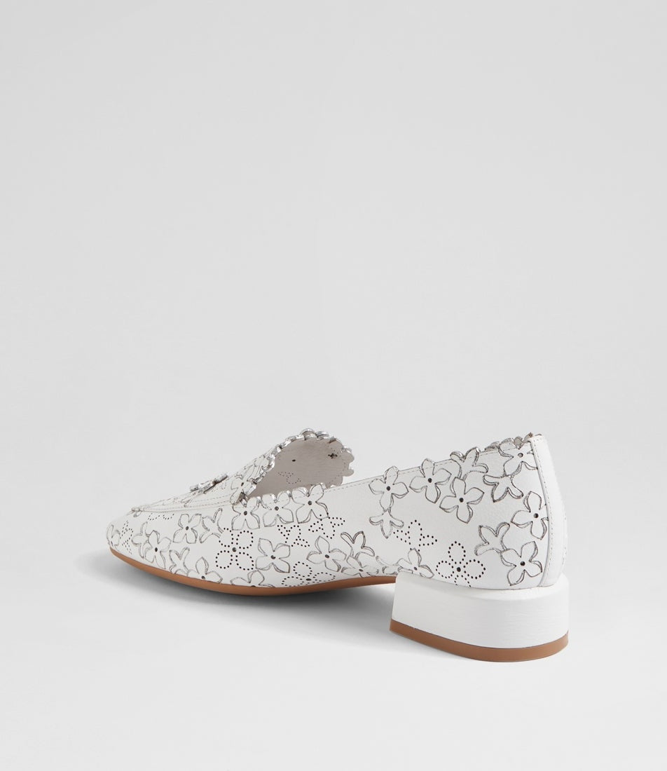 DJANGO & JULIETTE VALVOS WHITE SILVER - Women Loafers - Collective Shoes 