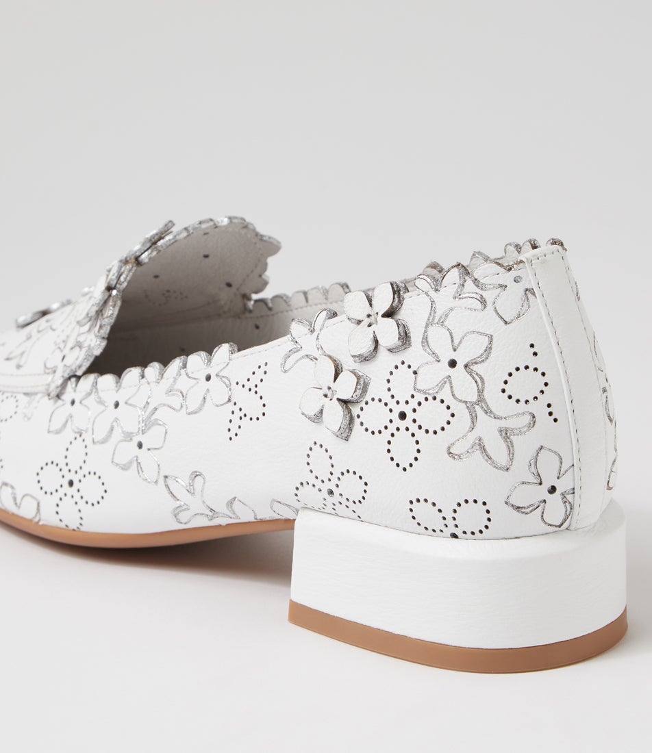 DJANGO & JULIETTE VALVOS WHITE SILVER - Women Loafers - Collective Shoes 