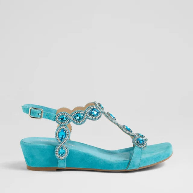 DJANGO & JULIETTE WEXLER AQUA SUEDE - Women Sandals - Collective Shoes 