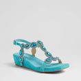 Load image into Gallery viewer, DJANGO & JULIETTE WEXLER AQUA SUEDE - Women Sandals - Collective Shoes 
